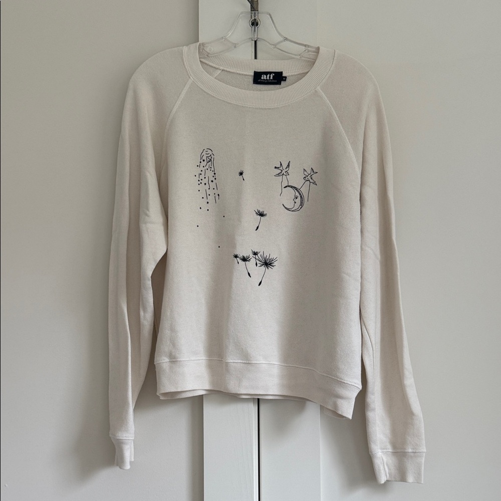 ATF Casual Cream Sweatshirt with Delicate Black Sketch